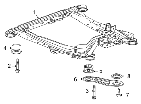 2016 Buick Regal Suspension Mounting - Front Engine Cradle Diagram for 23453441