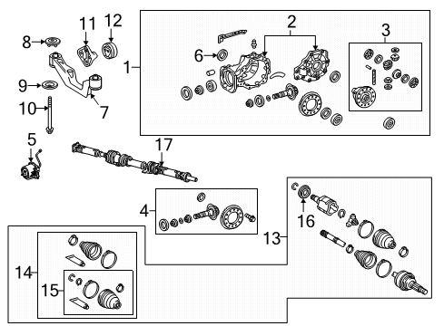 2019 Lexus RX350L Axle & Differential - Rear Shaft Assembly, Rear Drive Diagram for 42340-48130