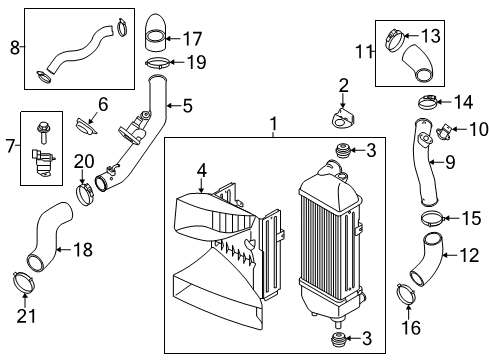 2014 Hyundai Santa Fe Sport Powertrain Control Bracket-INTERCOOLEROOLER Mounting Diagram for 28259-2G300