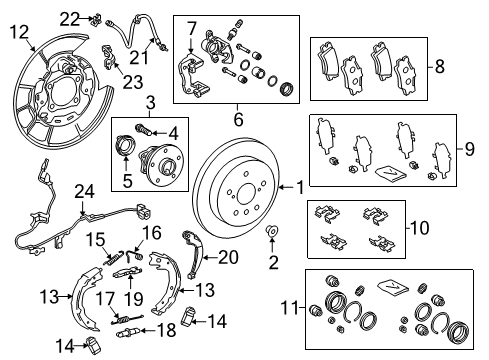 2018 Toyota Camry Brake Components Disc Brake Pad Kit Diagram for 04465-0E060