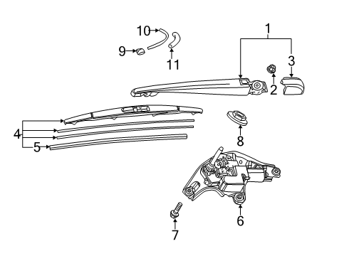 2020 Toyota Corolla Wipers Wiper Arm Assembly Cap Diagram for 85244-12060