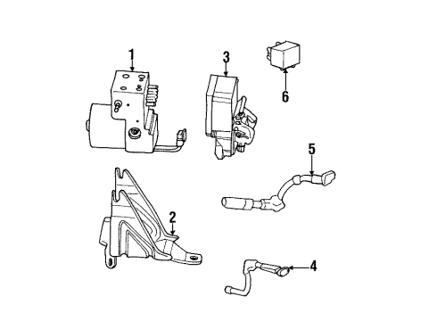 2000 Pontiac Grand Prix Anti-Lock Brakes Electronic Brake Control Module Kit Diagram for 12458914