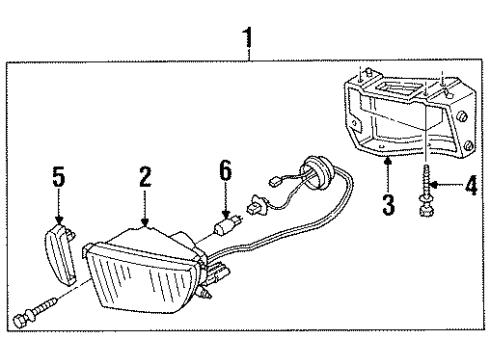 1996 Nissan Maxima Bulbs Lamp Assembly-Fog, LH Diagram for 26155-40U25