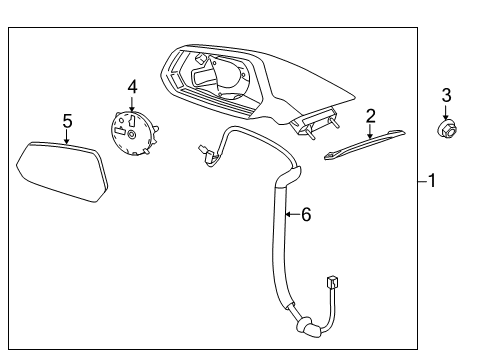 2014 Chevrolet Camaro Mirrors Mirror Assembly Diagram for 22762494