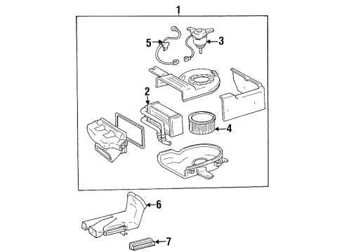 1997 Lexus LX450 Heater Core & Control Valve Control Valve Diagram for 87240-60170