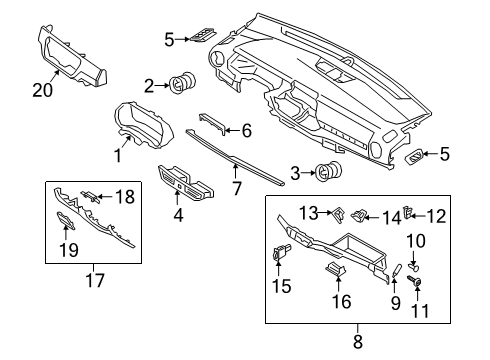 2022 Kia Forte Cluster & Switches, Instrument Panel Lamp Assembly-Luggage & Diagram for 92601M5000