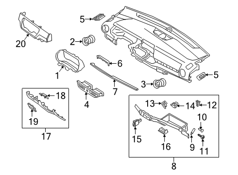 2022 Kia Forte Cluster & Switches, Instrument Panel Bezel-Glove Box STRI Diagram for 84764M7000