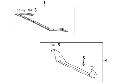 2002 Pontiac Aztek Interior Trim - Lift Gate Molding Asm-Lift Gate Upper *Gray Accent Y Diagram for 10307472