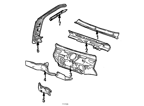 1984 Renault Encore Cowl Motor-Washer, Windshield Diagram for 36001132