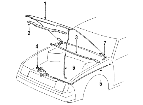 1985 Toyota Celica Hood & Components Lock Diagram for 53510-14170