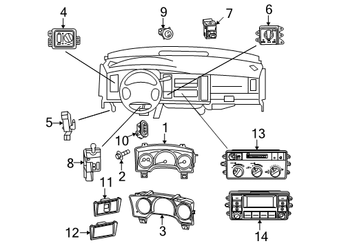 2009 Chrysler Aspen Instruments & Gauges Cluster-Instrument Panel Diagram for 68039994AE