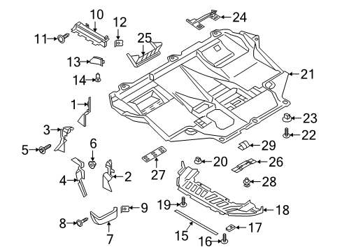 2017 Ford Focus Splash Shields Air Guide Diagram for G1EZ-8310-C