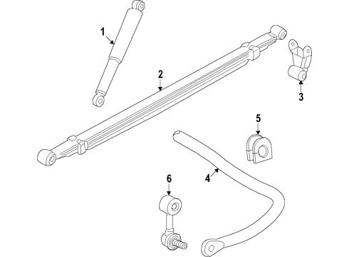 2019 Chevrolet Silverado 3500 HD Rear Suspension Components, Stabilizer Bar Leaf Spring Diagram for 23401106