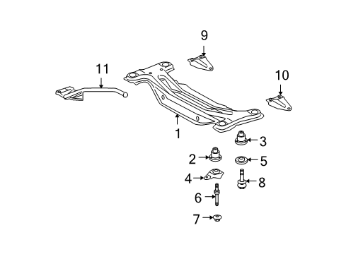 2009 Lexus RX350 Suspension Mounting - Rear Front Insulator Diagram for 52272-0E021