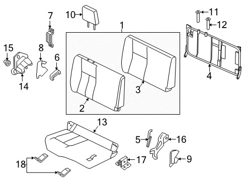 2019 Nissan Titan XD Rear Seat Components Cushion Assy-Rear Seat, RH Diagram for 88300-EZ33A