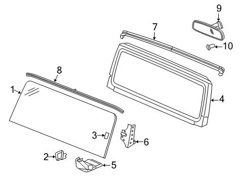 2015 Jeep Wrangler Windshield Glass REINFMNT-Windshield Diagram for 55395578AF