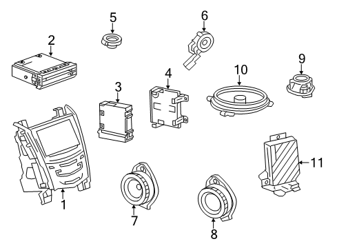 2018 Cadillac ATS Sound System Receiver Bracket Diagram for 84216266