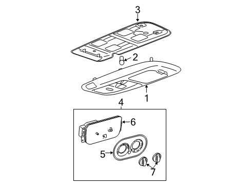 2004 Ford Expedition Overhead Console Window Switch Diagram for 5L1Z-14529-DB