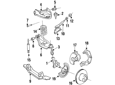 1992 Dodge B350 Front Brakes Wheel Bearing Diagram for 1790546