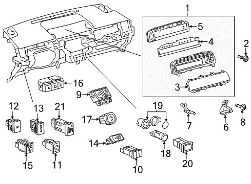 2013 Toyota Prius V Switches Hazard Switch Diagram for 84330-47070