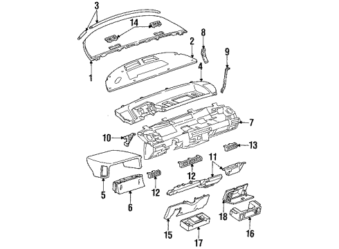 1992 Chevrolet Lumina APV Instrument Panel Cluster Assembly Diagram for 16147181