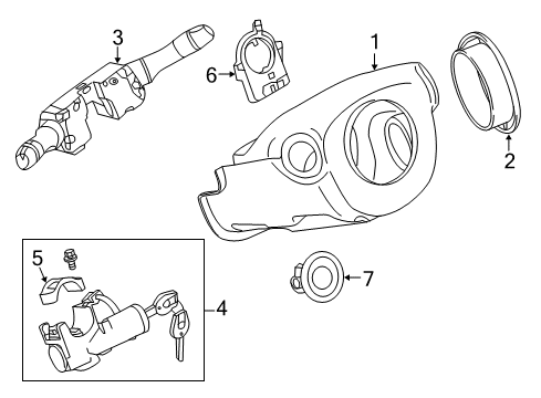 2019 Nissan Rogue Switches Fixer-Frame, Steering Lock Diagram for 48702-4BA0A