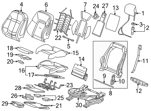 2011 Saab 9-5 Power Seats Adjuster Switch Diagram for 13287117