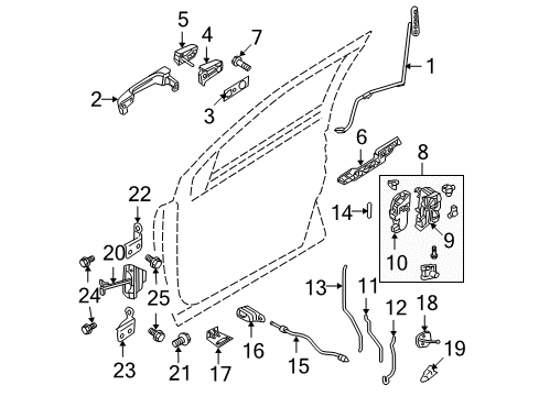 2009 Ford Taurus X Front Door Mount Bolt Diagram for -W505433-S439