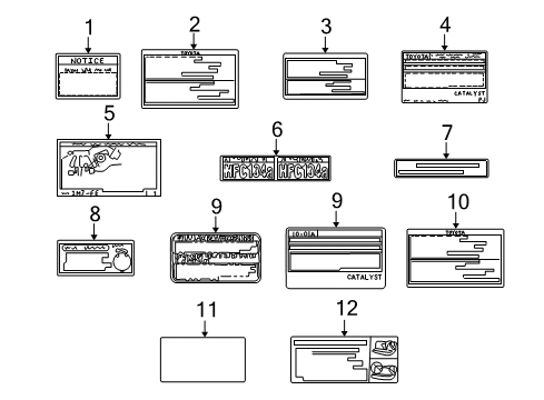 2003 Toyota Camry Information Labels Emission Label Diagram for 11298-20560