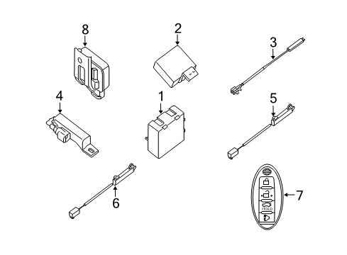2008 Nissan Armada Keyless Entry Components Control Assembly - Smart KEYLESS Diagram for 285E1-9GE0B