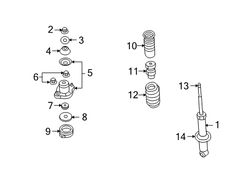 2012 Jeep Compass Struts & Components - Rear Rear Coil Spring Diagram for 5168174AA