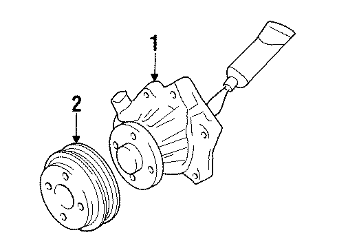 1996 Nissan 300ZX Water Pump Pulley-Fan & Water Pump Diagram for 21051-30P00