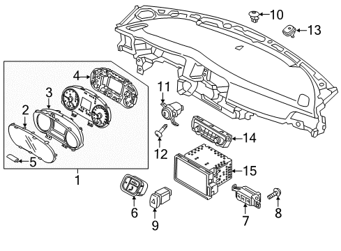 2016 Kia Optima Instruments & Gauges Cluster Assembly-Instrument Diagram for 940414U030