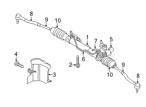 2013 Nissan Murano Steering Column & Wheel, Steering Gear & Linkage Bolt Diagram for 54368-JP00E