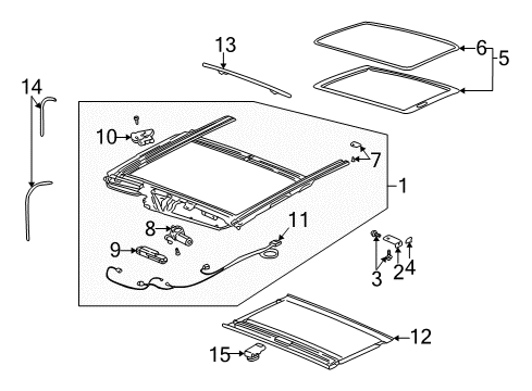 2003 Buick Rendezvous Sunroof Switch Asm-Sun Roof Diagram for 10316223