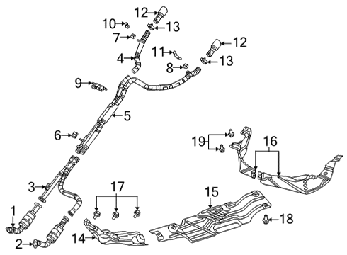 2021 Ram 1500 Exhaust Components Exhaust Diagram for 68432190AC
