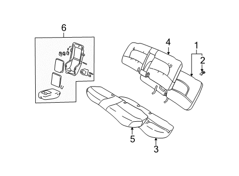 2005 Pontiac Bonneville Rear Seat Components Armrest Asm, Rear Seat *Neutral Diagram for 16837669