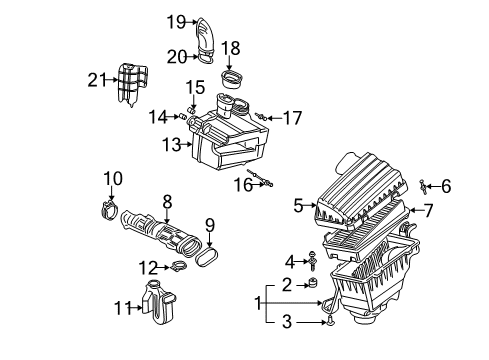2002 Acura TL Filters Tube B, Air In. Diagram for 17243-P8E-A10