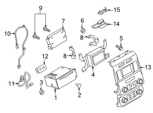 2017 Ford F-250 Super Duty Sound System Module Bracket Diagram for FL3Z-14A301-D