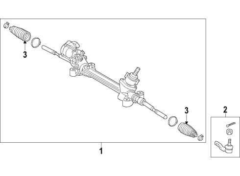 2020 Toyota Camry Steering Column & Wheel, Steering Gear & Linkage Steering Gear Diagram for 44250-06381