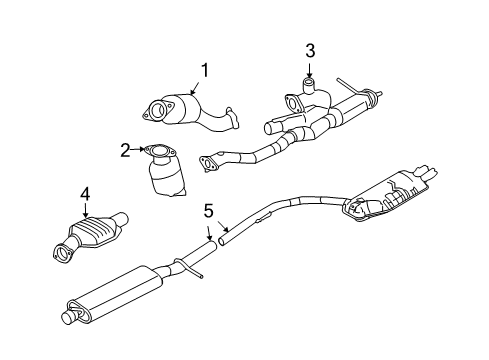2005 Ford Five Hundred Exhaust Components Preconverter Diagram for 7G1Z-5E212-A