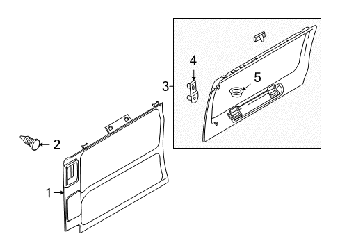 2009 Ford E-250 Interior Trim - Side Loading Door Door Trim Panel Diagram for 7C2Z-1627411-BA