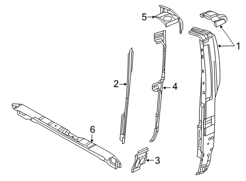 2019 Ram ProMaster 3500 Rear Body REINFMNT-D Pillar Lower Diagram for 68134082AA
