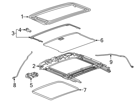 2018 Chevrolet Camaro Sunroof Sunroof Switch Diagram for 23297149