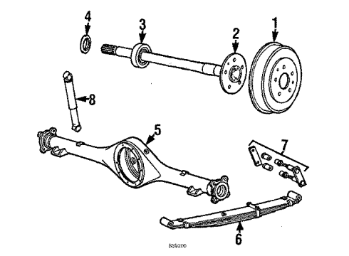 1985 Toyota Pickup Rear Suspension Brake Backing Plate Sub-Assembly, Rear Right Diagram for 47043-35090