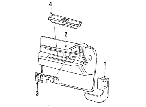 1995 Buick Park Avenue Interior Trim - Front Door ARMREST, Front Door Armrest Diagram for 16668441