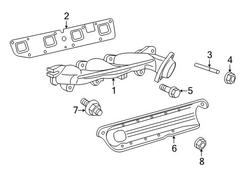 2013 Chrysler 300 Exhaust Manifold Exhaust Manifold Diagram for 5037632AF