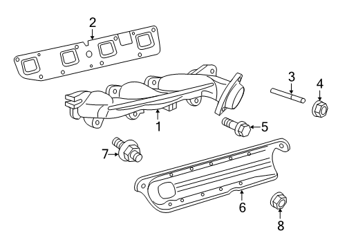 2013 Chrysler 300 Exhaust Manifold Shield-Exhaust Manifold Diagram for 53013856AC