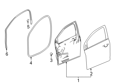 2015 Chevrolet Spark Front Door Door Shell Diagram for 42349032