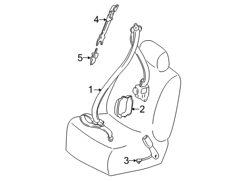2002 Lexus LS430 Seat Belt Cover, Front Seat Belt Retractor, LH Diagram for 73224-50010